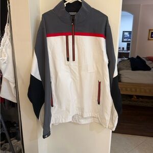 FootJoy White and Gray Windbreaker with Red Details